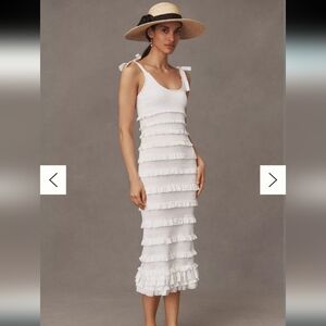 NWT V Chapman Lotus Dress In White, Sz 4